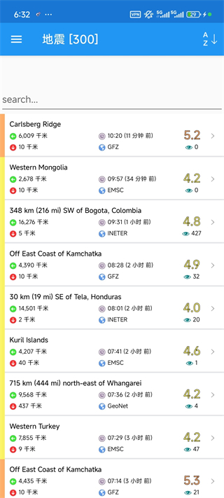 地震预警信息